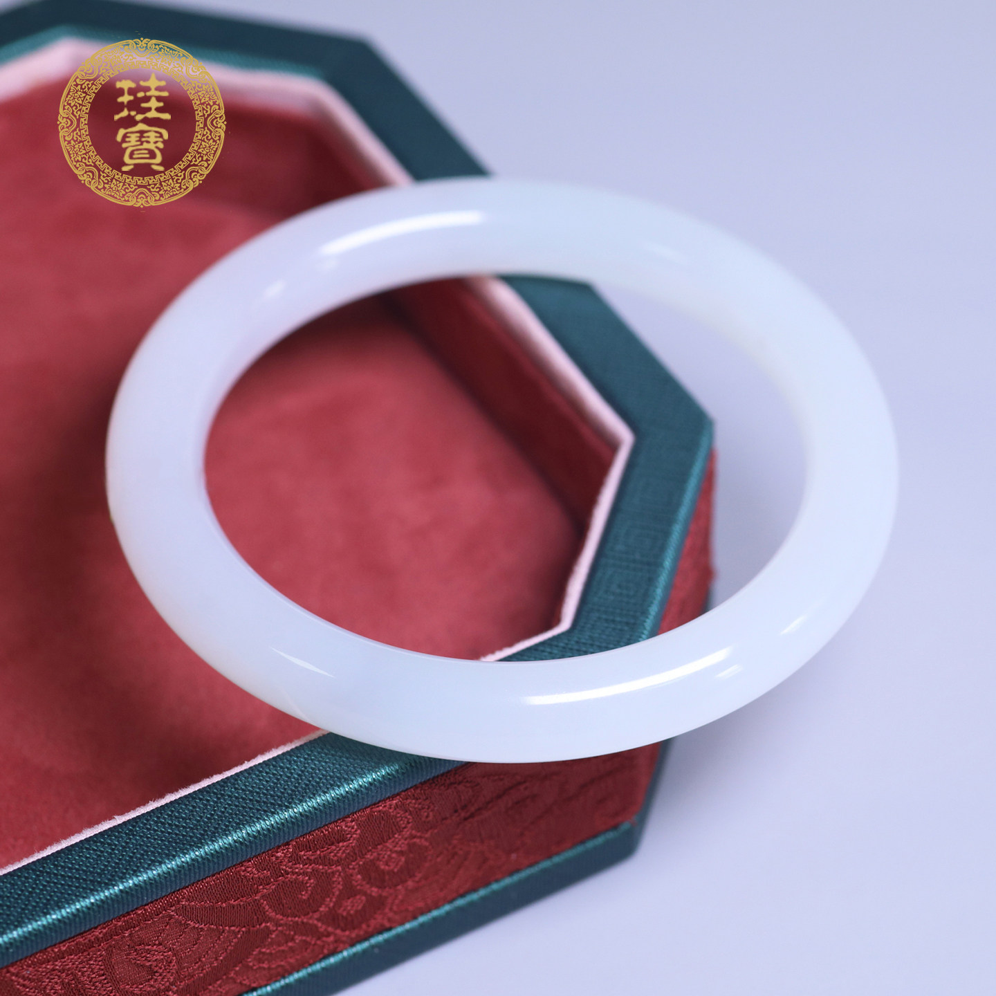 珪宝和田玉羊脂白玉级手镯女61mm