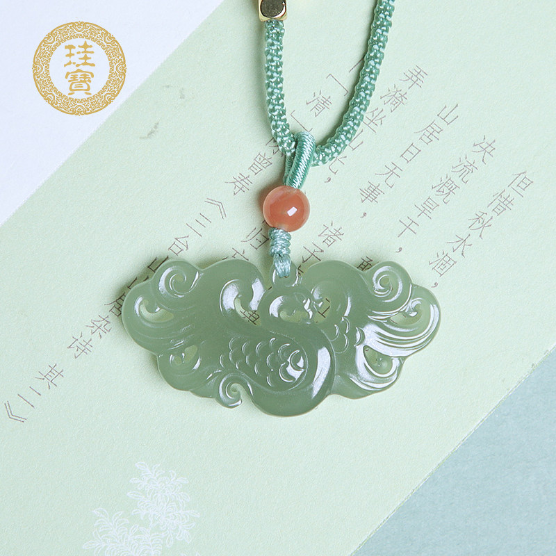 珪宝和田玉青白玉凤凰吊坠女款宝宝款玉佩挂件玉项链天然玉石玉坠