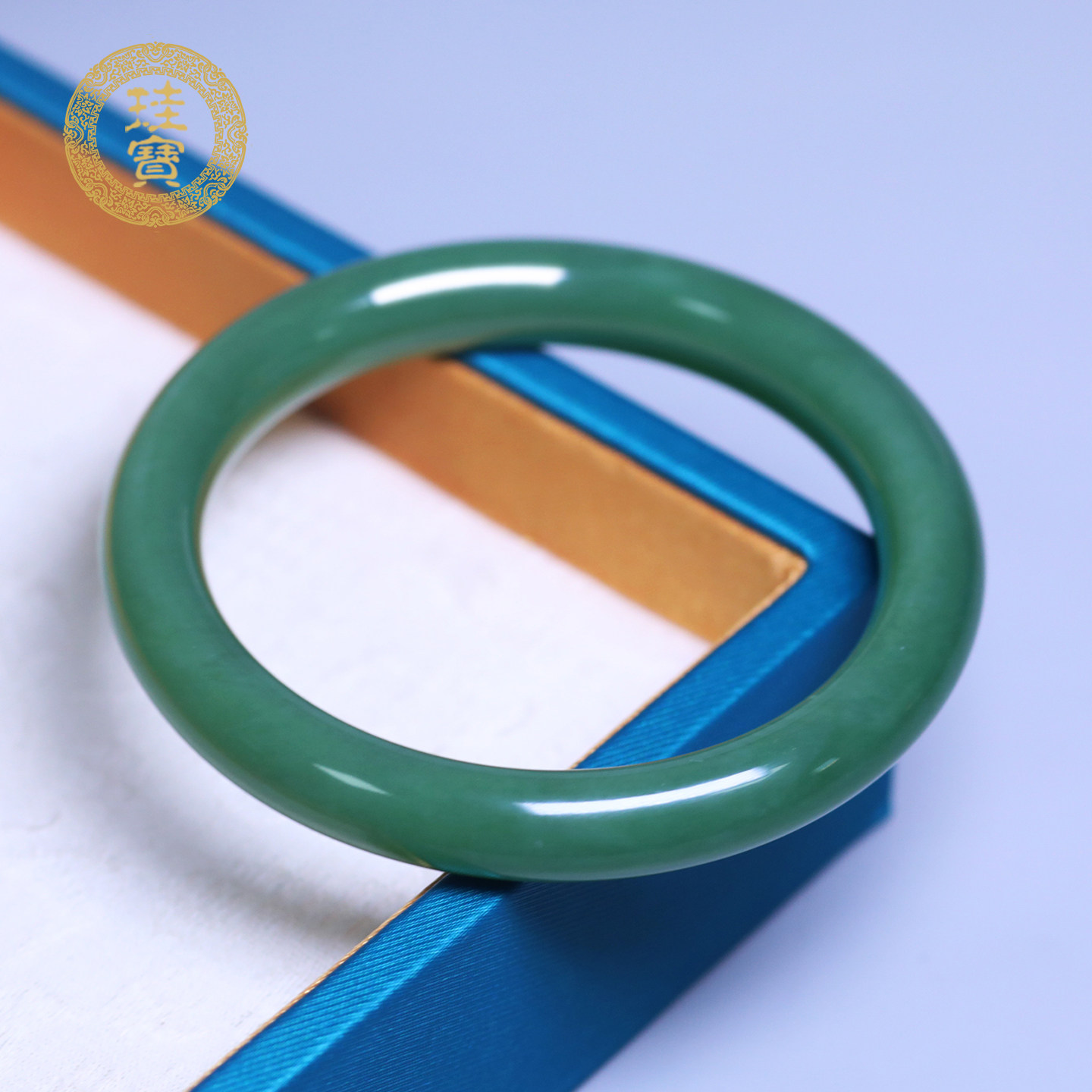 珪宝57.5mm和田玉碧玉圆条手镯女款手饰天然玉石玉镯子带证书礼物,珠宝/钻石/翡翠,手饰,淘宝优惠券,粉丝福利购,淘宝优惠卷