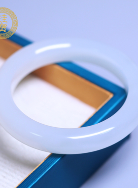 珪宝和田玉羊脂玉宽条手镯54.5mm