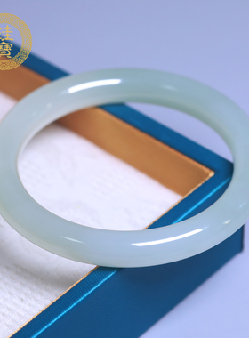 珪宝和田玉青白玉圆条手镯60.2mm