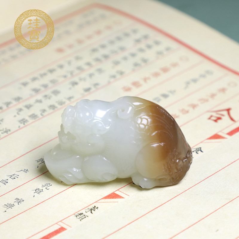 珪宝和田玉糖羊脂白玉貔貅吊坠