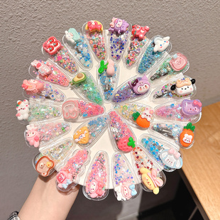 儿童发夹女孩卡通碎发发卡发饰流沙bb夹边夹头饰刘海夹子2025新款