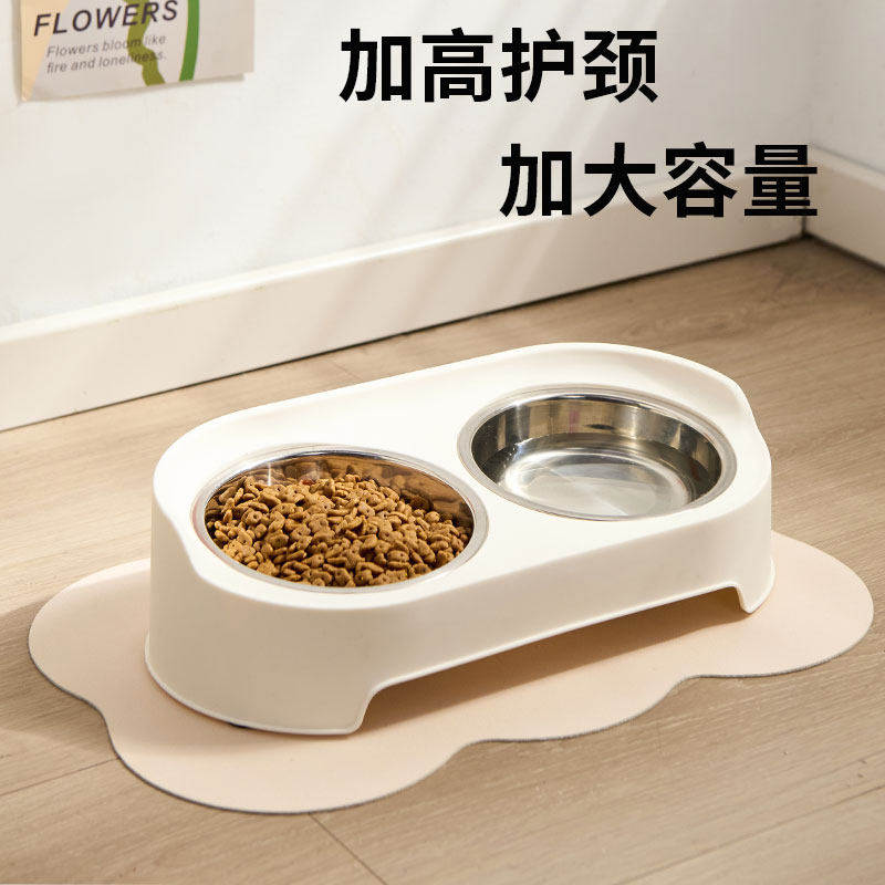 猫碗陶瓷猫咪水碗饭碗狗碗盆猫粮食盆宠物用品双碗小猫小狗专用碗