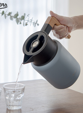 日本 Rivers Jug Keat 双层不锈钢真空保温壶 大容量热水壶咖啡壶