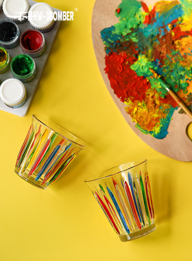 MHW-3BOMBER轰炸机玻璃杯Wright手绘系列Dirty咖啡杯澳白杯拿铁杯