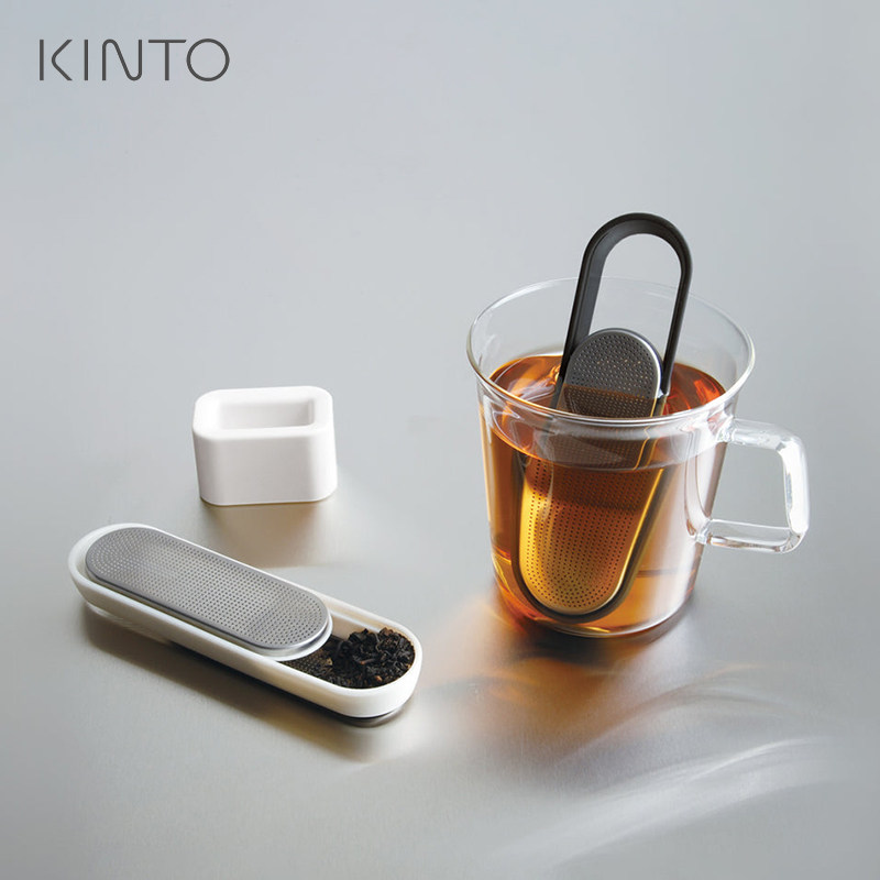 日本KINTO LOOP不锈钢滑盖式茶叶过滤网 便携取茶滤器泡茶器茶漏