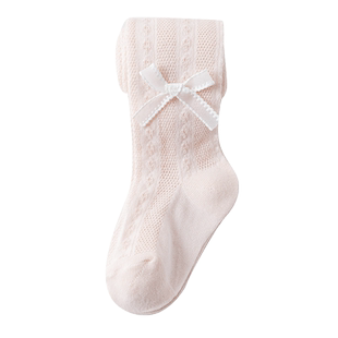 女童连裤袜夏季薄款配裙子网眼丝袜白色防蚊裤宝宝连脚儿童打底袜