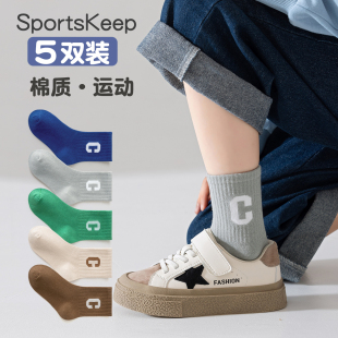 儿童中筒袜 新款 男童袜子青少年春秋薄款 棉袜男孩运动防臭短袜秋季