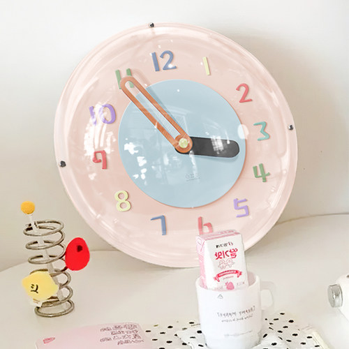 2025新款创意时钟奶油风可爱治愈餐厅挂钟超静音客厅卧室桌面钟表