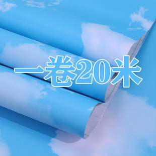 蓝天白云全遮光玻璃贴纸窗户不透光防窥防晒隔热膜遮阳防走光贴膜