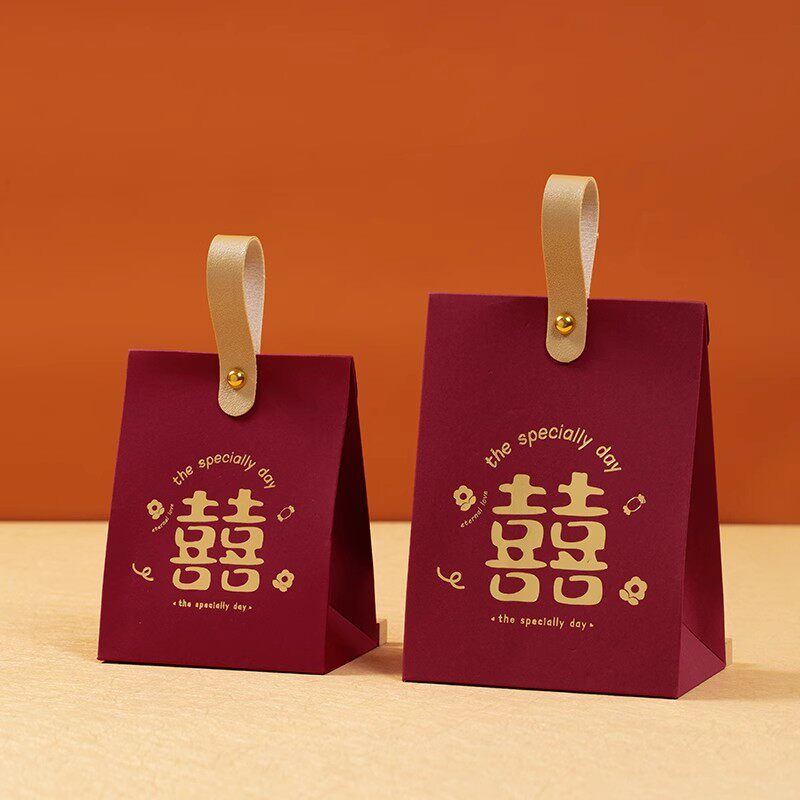 结婚喜糖盒2024新款婚礼喜糖袋子装糖果盒订婚专用高级礼盒子空盒