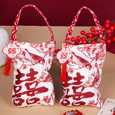 结婚喜糖袋2025新款喜糖袋子婚礼专用糖果礼袋绒布高级感喜糖礼袋