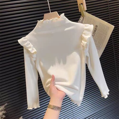 【260克膨体德绒，87聚酯纤维13氨纶】儿童秋冬款女童飞袖纯色打