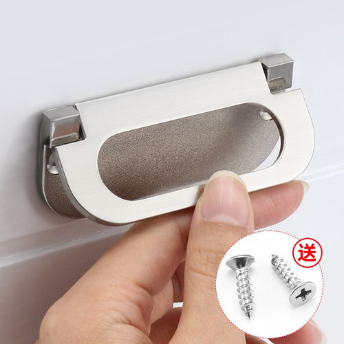 304加厚不锈钢小拉手木箱航空箱多功能吊环提手可折叠实心拉环扣