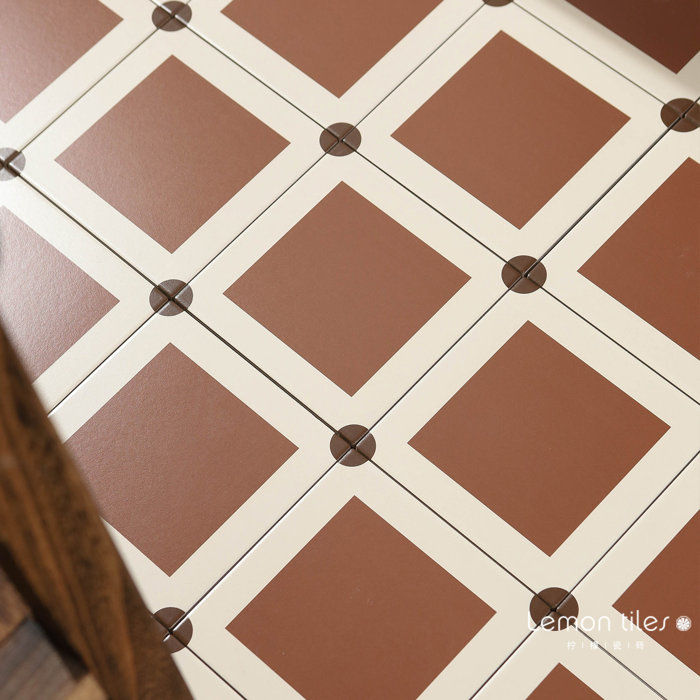 法式中古棕红色小花砖地砖厨房瓷砖咖啡店卫生间阳台防滑地板砖,家装主材,花片,淘宝优惠券,粉丝福利购,淘宝优惠卷