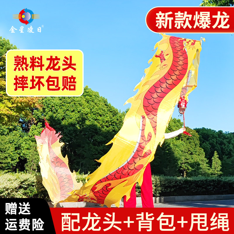 爆龙风筝绸缎可水洗广场舞龙彩带健身龙带甩耍龙中老年成人初学龙