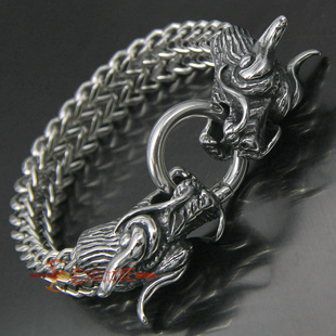 龙形手链男士复古个性钛钢不锈钢中国风龙头首饰饰品手镯潮人霸气