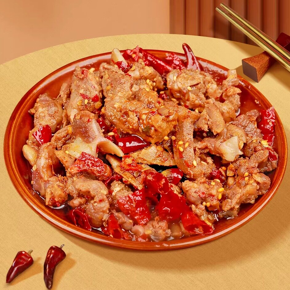 肖三婆粒粒鸭丁川味特色美食麻辣鸭肉鲜零食寝室宿舍解馋休闲小吃