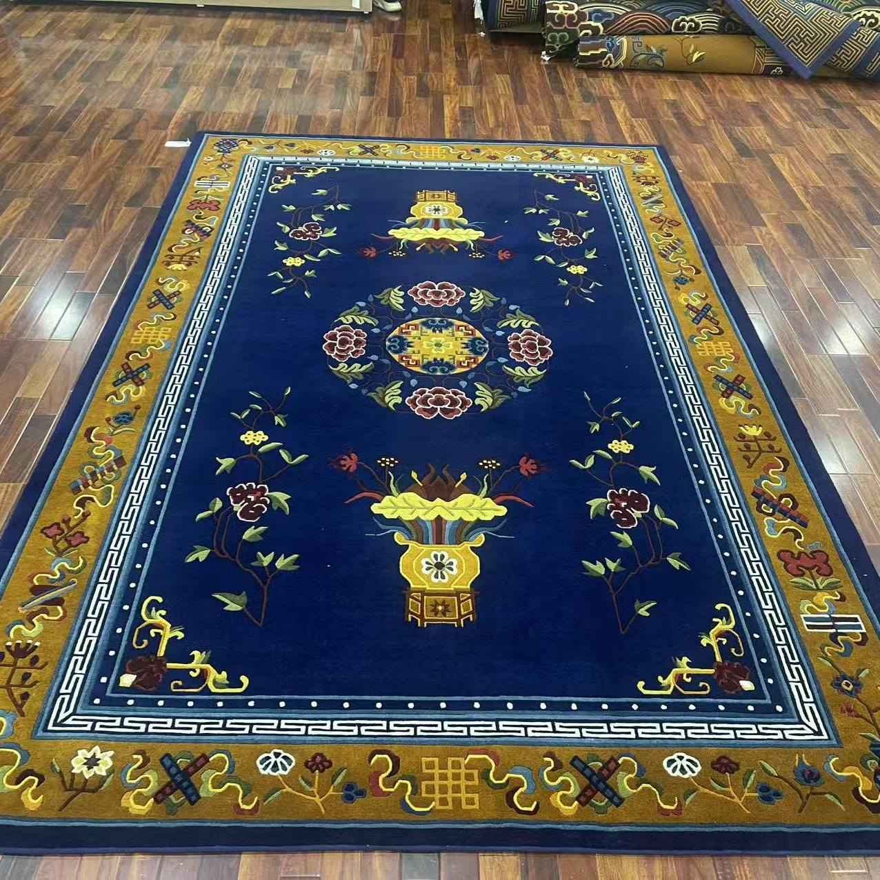 器世界尼泊尔纯手工羊毛大藏毯佛堂地毯别墅地毯藏式卧室客厅沙发