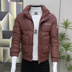 时尚 修身 新款 棉衣韩版 高级感帅气潮牌加厚保暖棉服外套男 男士 冬季