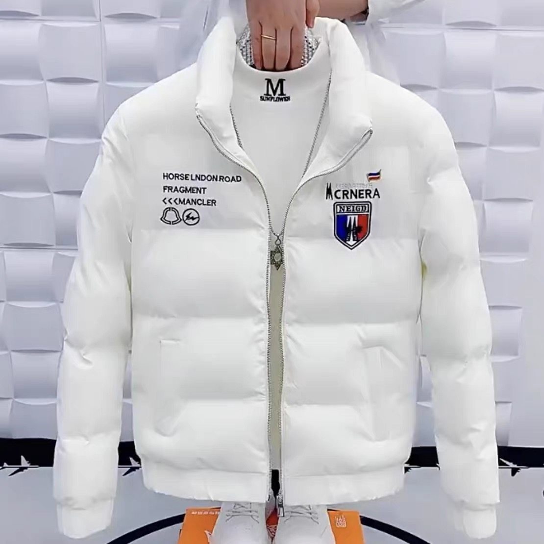 冬季新款男士棉衣潮流刺绣短款加厚棉服青年帅气修身简约百搭棉袄