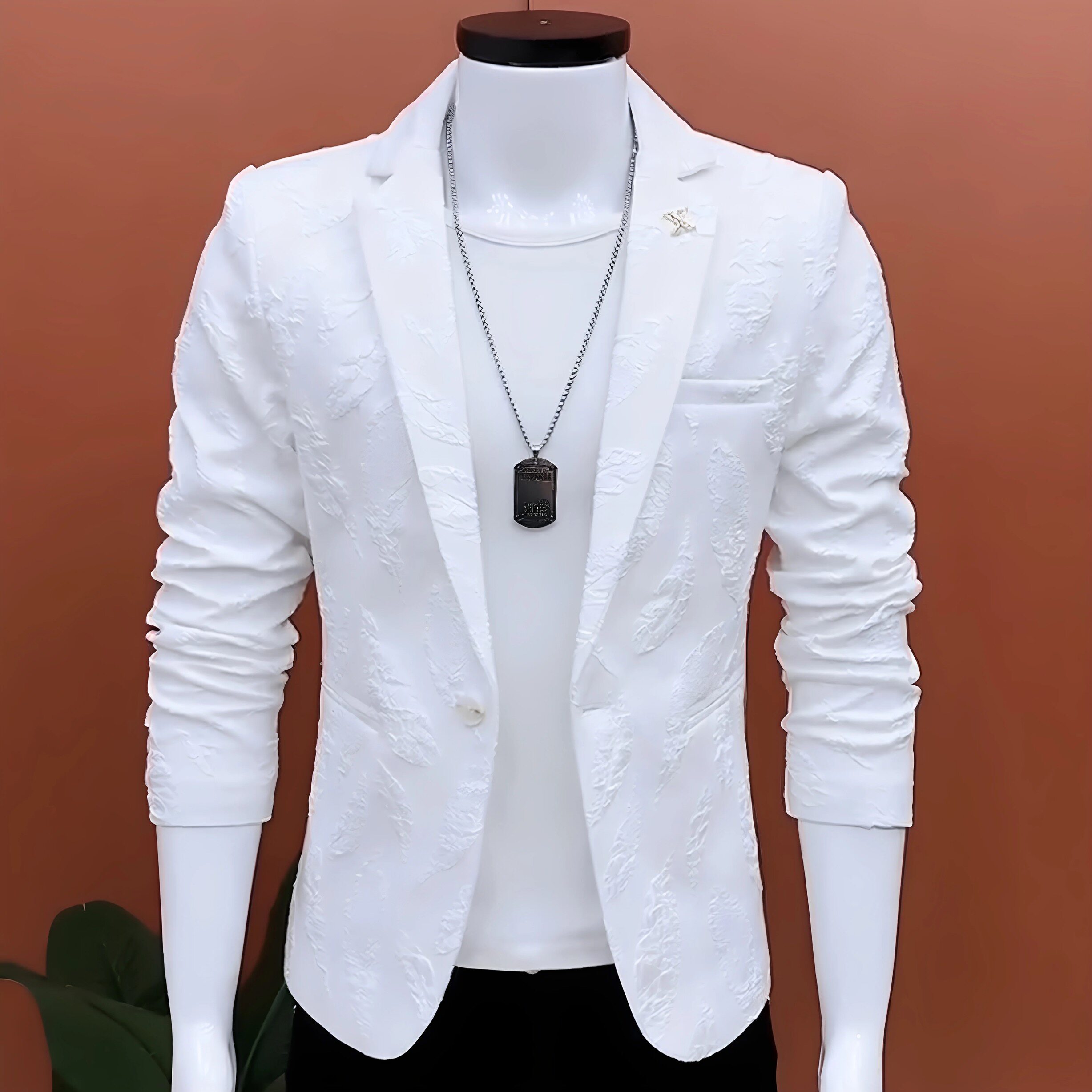 男士小西服青年帅气修身雅痞西装白色帅气休闲单西外套男装上衣潮