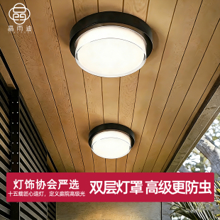 阳台吸顶灯户外防水超亮防虫人体感应室外屋檐门厅灯别墅入户门灯