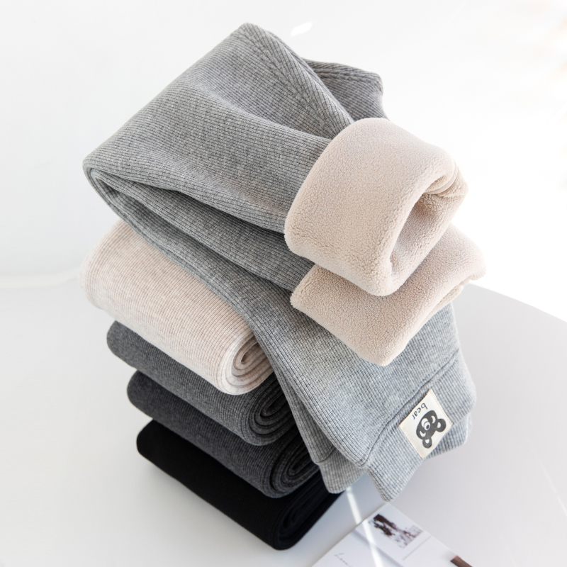 女童秋冬季薄绒款中厚纯棉打底裤