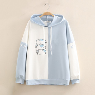 and sweet girl 2021 sweater长袖 cute hooded 连帽卫衣 new