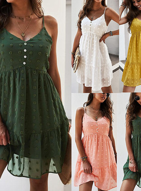 V-neck sexy casual skirt swing skirtV领性感休闲裙子大摆裙女