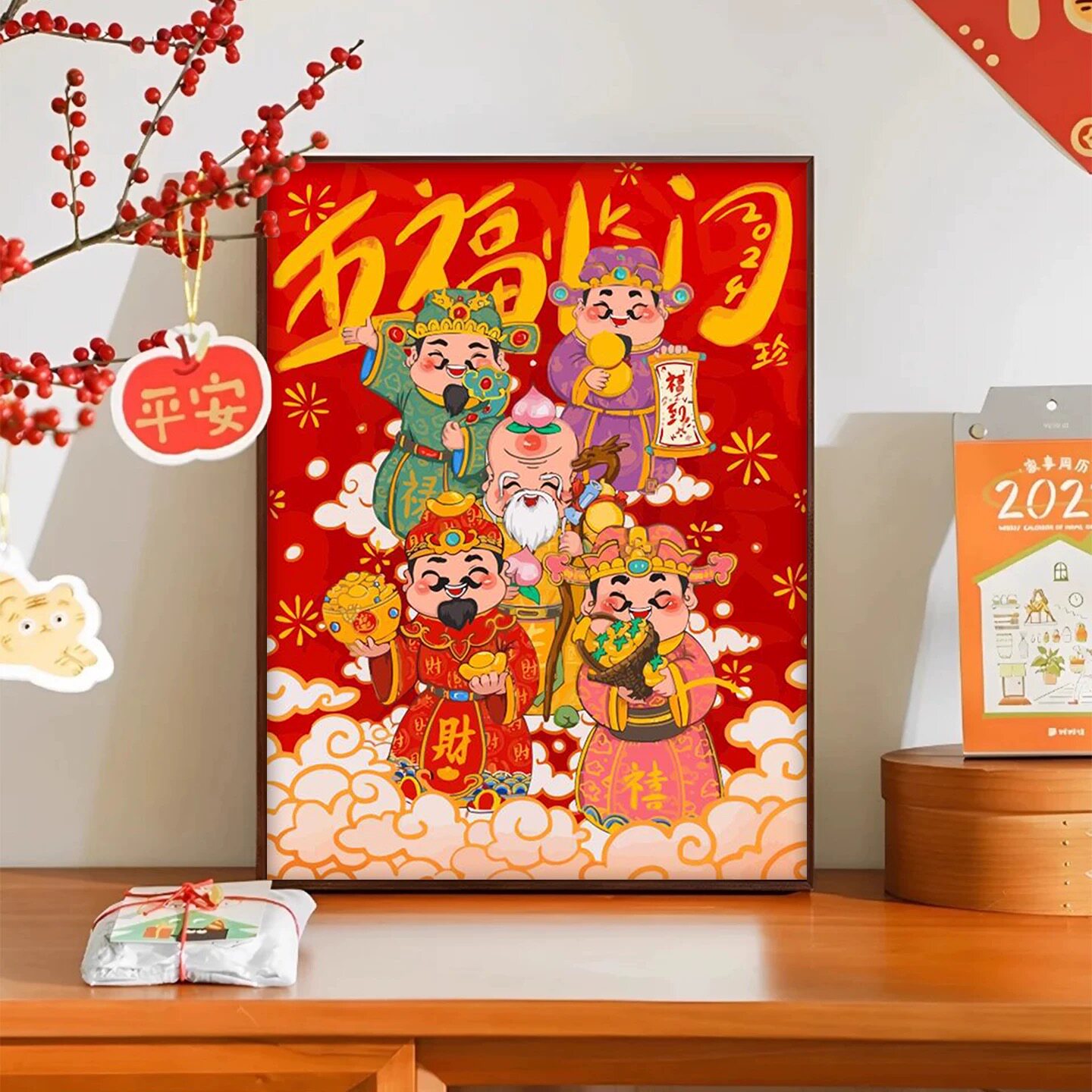 五福临门财神爷钻石画满钻2026新款喜庆十字绣钻石绣手工DIY粘贴