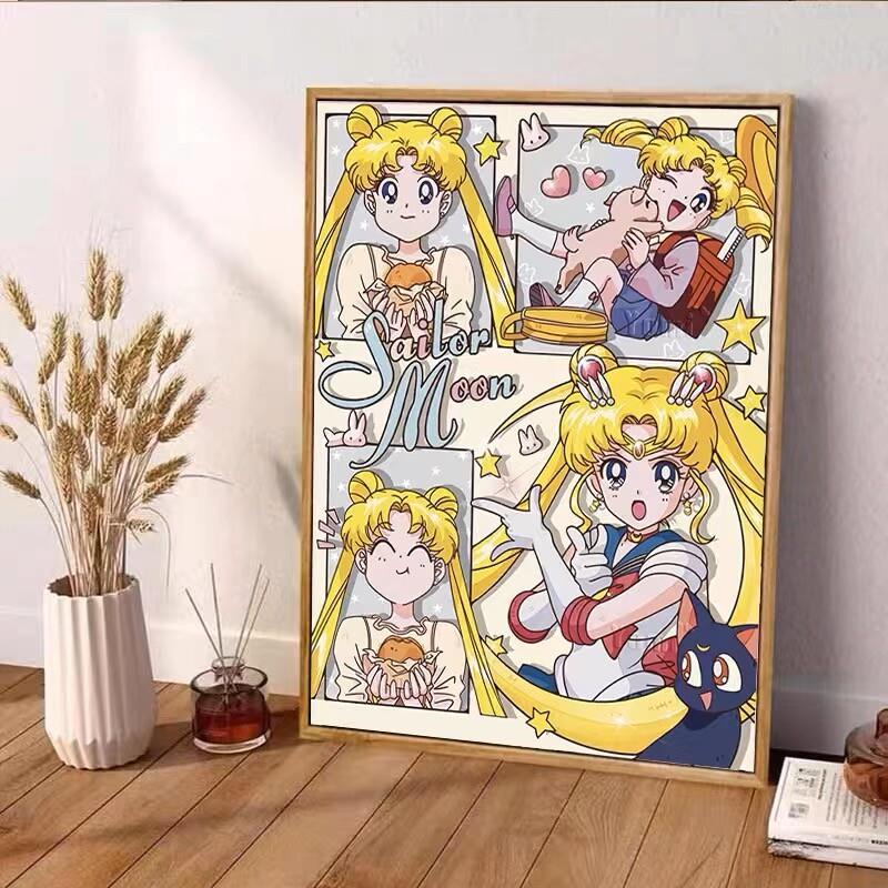 钻石画美少女战士满钻2026新款卡通客厅卧室手工diy粘贴十字绣5d