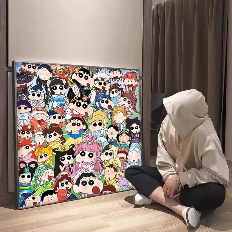 蜡笔小新钻石画2026新款卡通动漫卧儿童点贴砖十字绣钻石绣手工5d