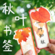 创意秋天文创书签卡片叶手工diy小学生手写空白留言祝福语许愿卡