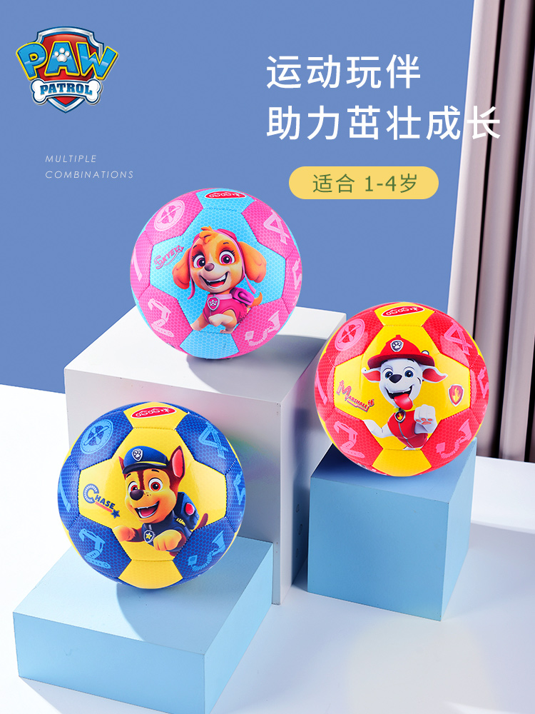 汪汪队儿童足球小皮球婴幼儿足球1-4岁女童专用2号拍拍球类玩具3
