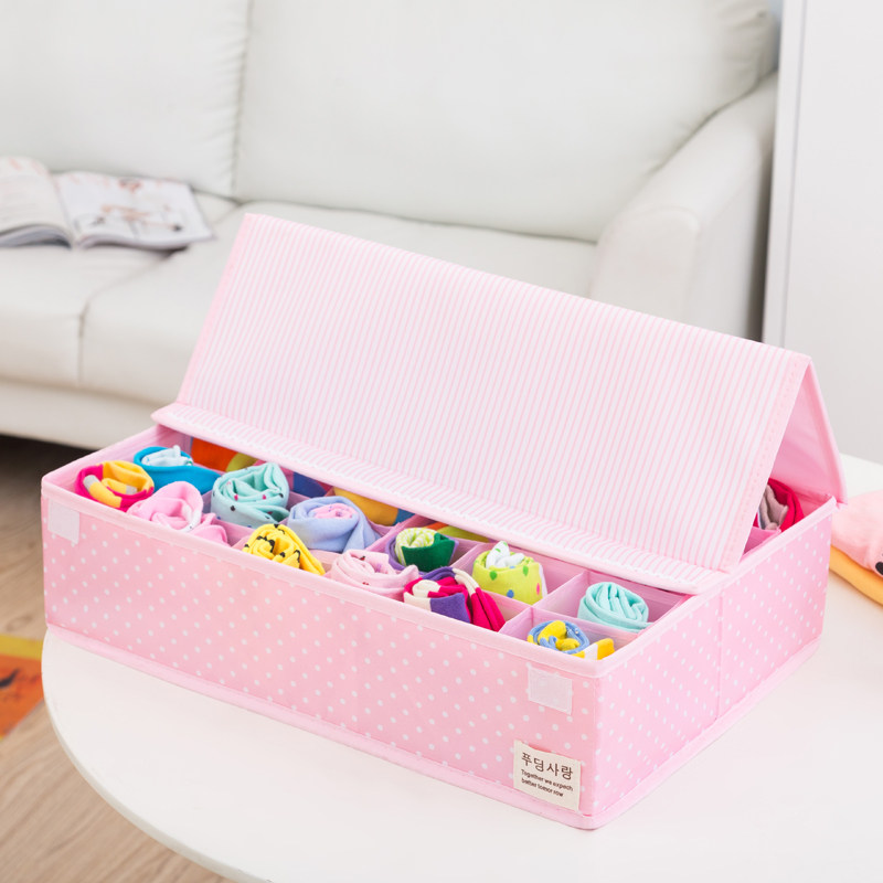 梦思纳30格可拆卸水洗储物盒 装内衣裤收纳袜子整理盒文胸收纳盒