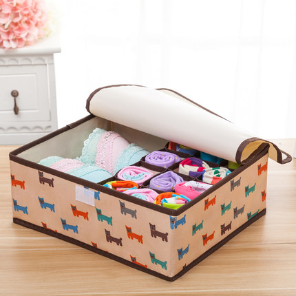 加厚内衣内裤收纳盒  牛津布有盖文胸整理盒袜子储物盒衣物收纳箱