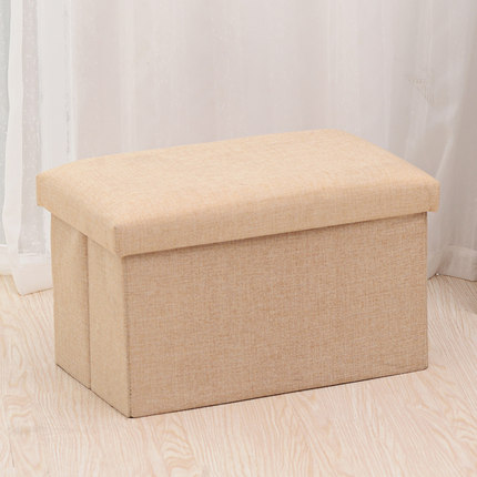 大号可坐人棉麻收纳凳 沙发凳 换鞋凳布艺折叠储物凳 玩具收纳箱