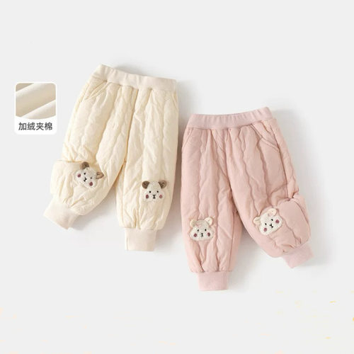 女童裤子宝宝加绒夹棉运