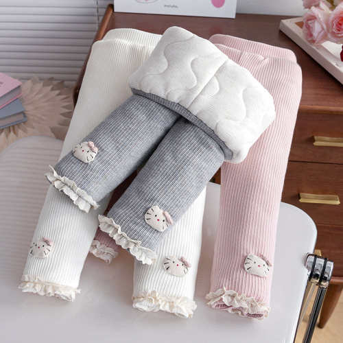 儿童夹棉加厚打底裤秋冬