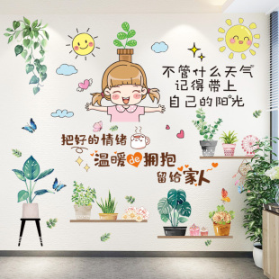 3D立体壁贴阳台墙面装饰壁纸自粘墙壁墙上贴画 画大图案卧室房间