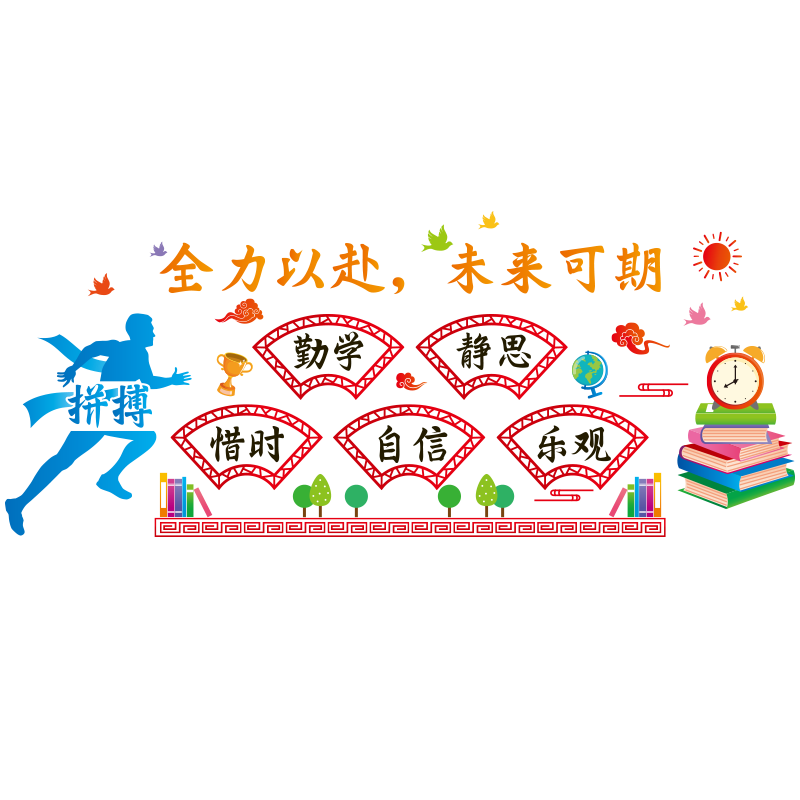 名人名言励志标语墙贴学校教室班级文化布置装饰楼梯走廊中考高考