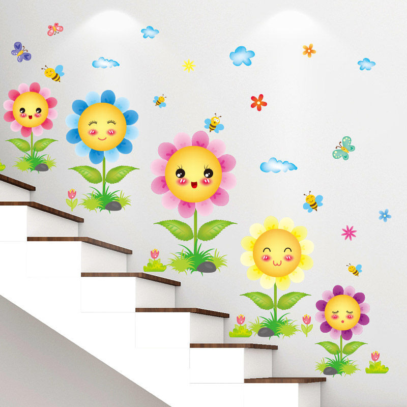 贴纸墙贴卡通儿童房间布置墙纸自粘卧室幼儿园楼梯墙面装饰品创意,家居饰品,软装墙贴,淘宝优惠券,粉丝福利购,淘宝优惠卷