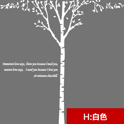 可定制大型雕刻墙贴纸贴画客厅沙发电视背景墙白桦树林墙壁装饰