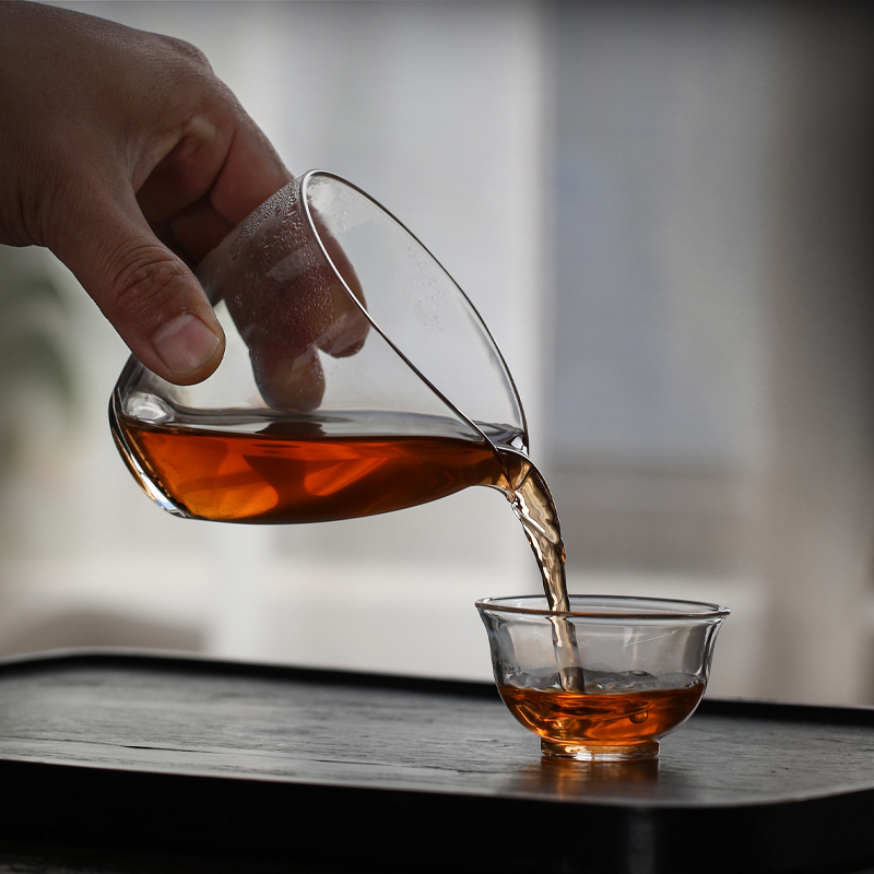 日式公道杯玻璃茶海分茶器无由高级透明功夫茶具耐热水滴倒茶公杯