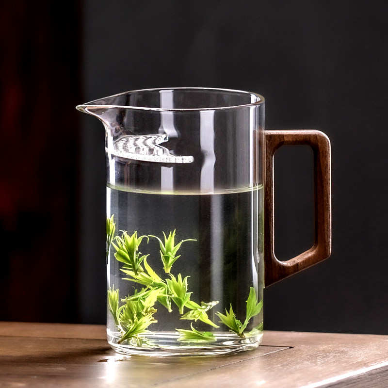 绿茶泡茶器泡绿茶专用玻璃茶壶茶水分离月牙过滤公道杯高档冲泡杯