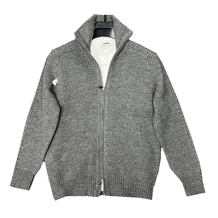 黑色可翻高领毛衣外套男韩版休闲拉链开衫男针织外搭加厚秋冬季潮