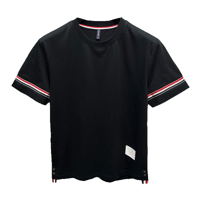 短袖休闲青年开叉纯棉t恤