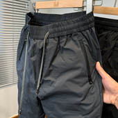 白鸭绒羽绒裤 男加绒加厚冬季 青年休闲束脚裤 爆款 男士 松紧腰运动超